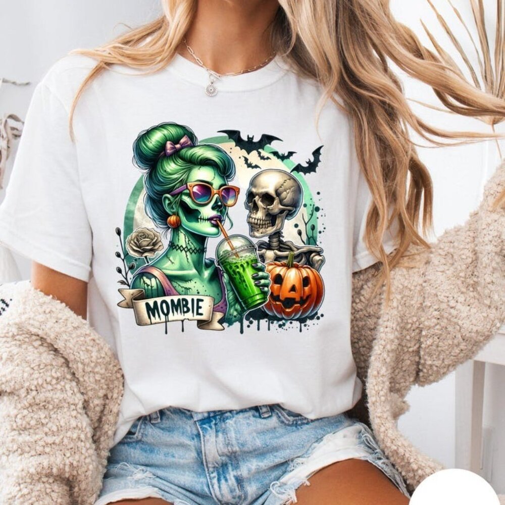 Mombie Halloween Tshirt Halloween Coffee Lover Gift Halloween Gift For Mom